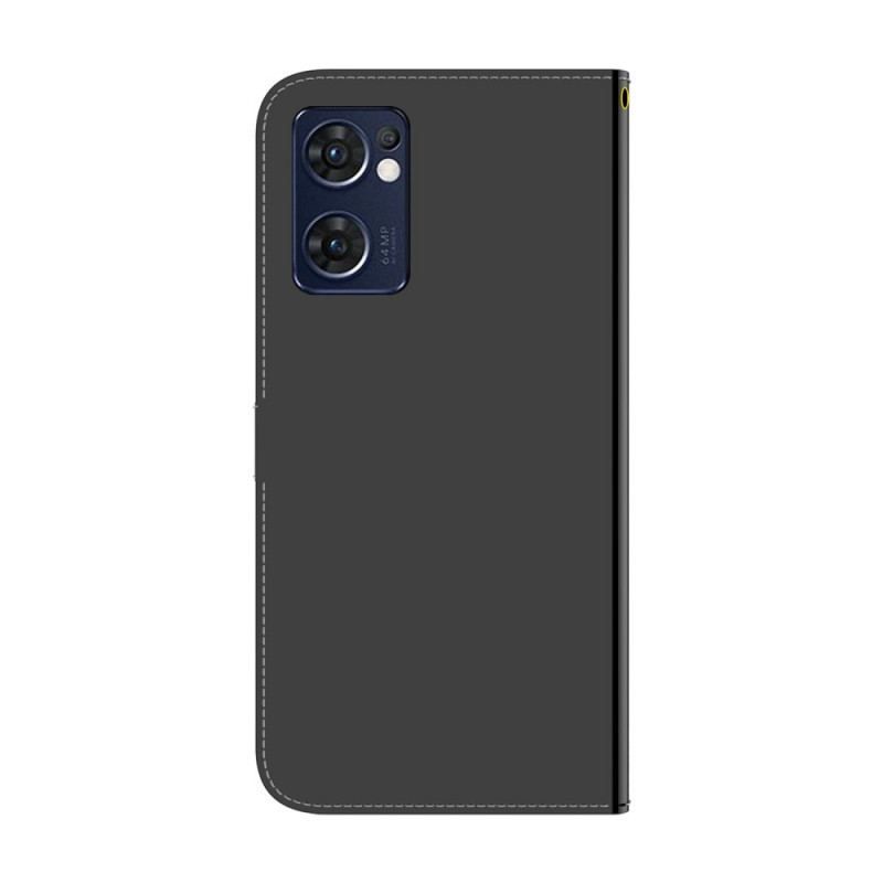 Flip Cover Oppo Find X5 Lite Spejlcover I Imiteret Læder