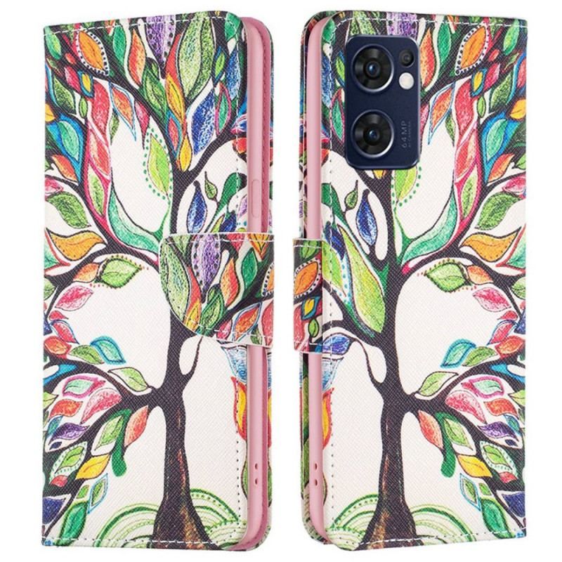 Flip Cover Oppo Find X5 Lite Træ Maleri