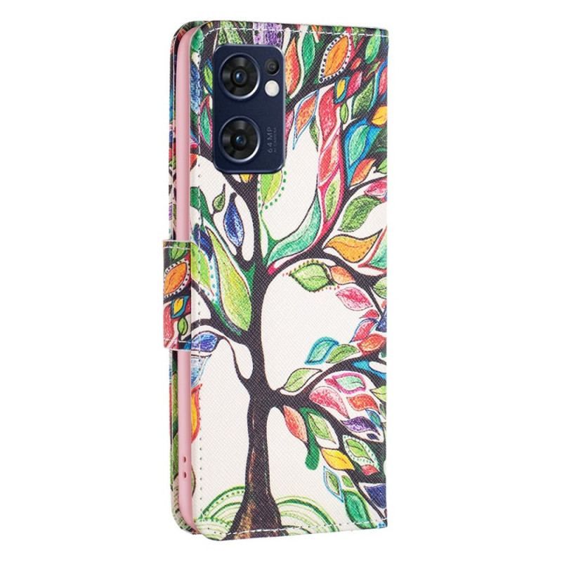 Flip Cover Oppo Find X5 Lite Træ Maleri