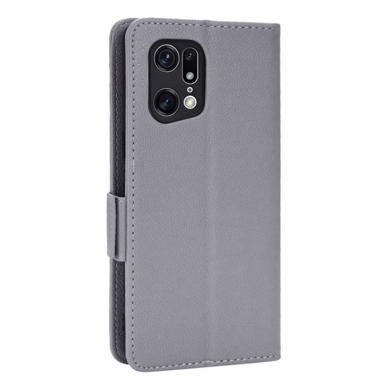 Flip Cover Oppo Find X5 Pro Traditionel Litchi-læderstil