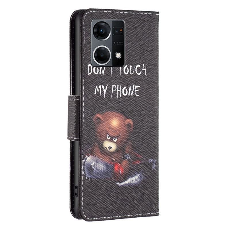 Flip Cover Oppo Reno 7 Farlig Bjørn
