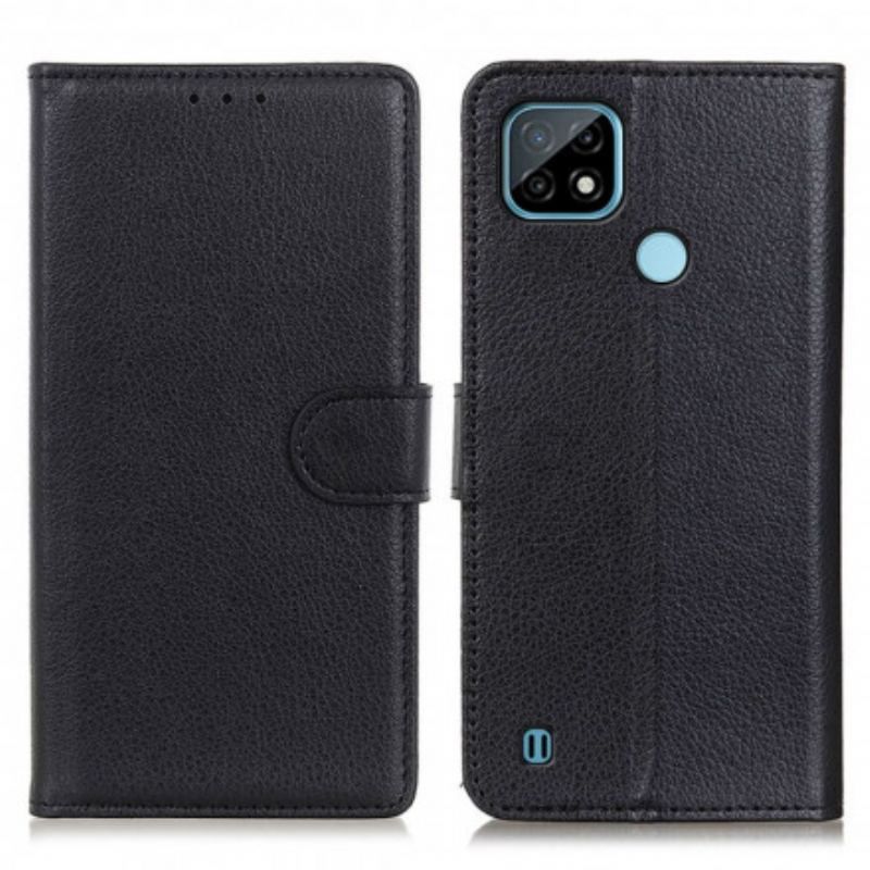 Flip Cover Realme C21 Traditionelt Imiteret Læder
