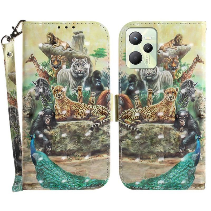 Flip Cover Realme C35 Med Snor Thong Safari