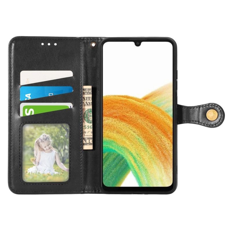 Flip Cover Samsung Galaxy A13 Kunstlæder Og Vintage Lås