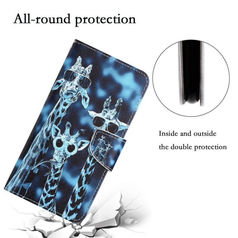 Flip Cover Samsung Galaxy A53 5G Med Snor Inkognito Giraffer I Lanyard