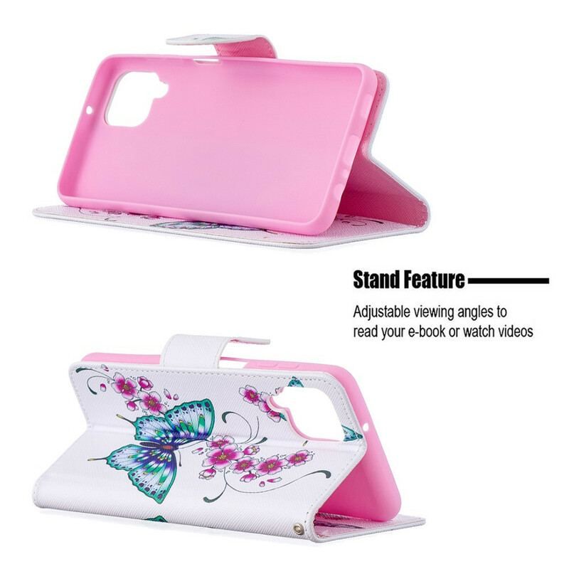 Flip Cover Samsung Galaxy M12 / A12 Sommerfugle Konger