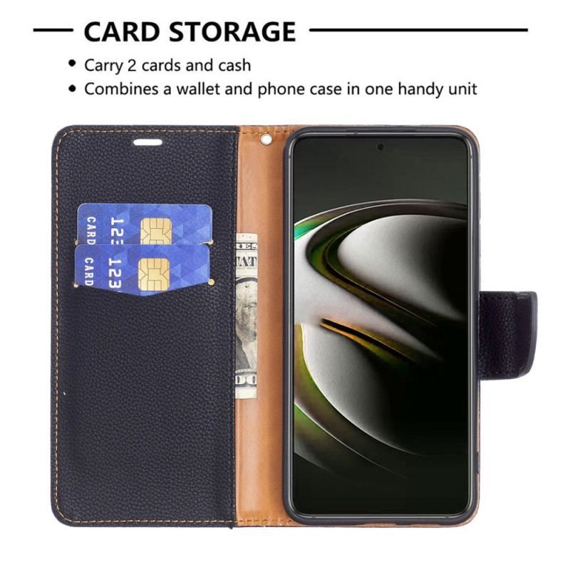 Flip Cover Samsung Galaxy S22 5G Læder Cover Litchi Rabat Oblique