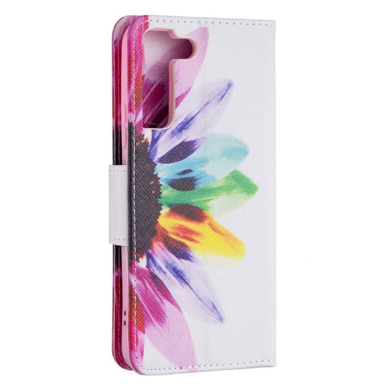 Flip Cover Samsung Galaxy S22 Plus 5G Akvarel Blomst