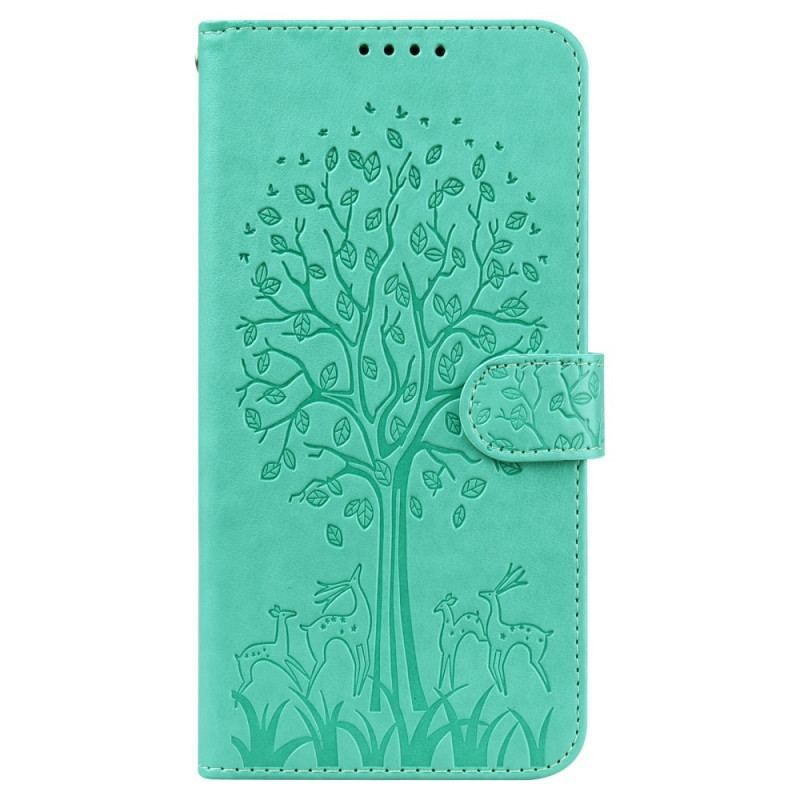 Flip Cover Samsung Galaxy S22 Ultra 5G Træ Og Hjorte