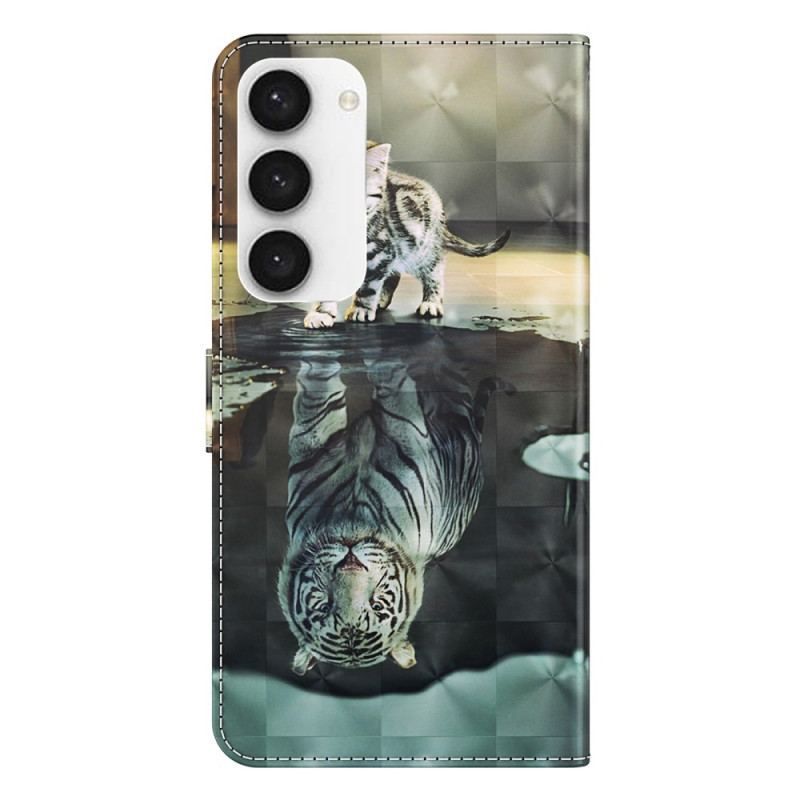 Flip Cover Samsung Galaxy S23 Plus 5G Med Snor Strappy Kitten Dream