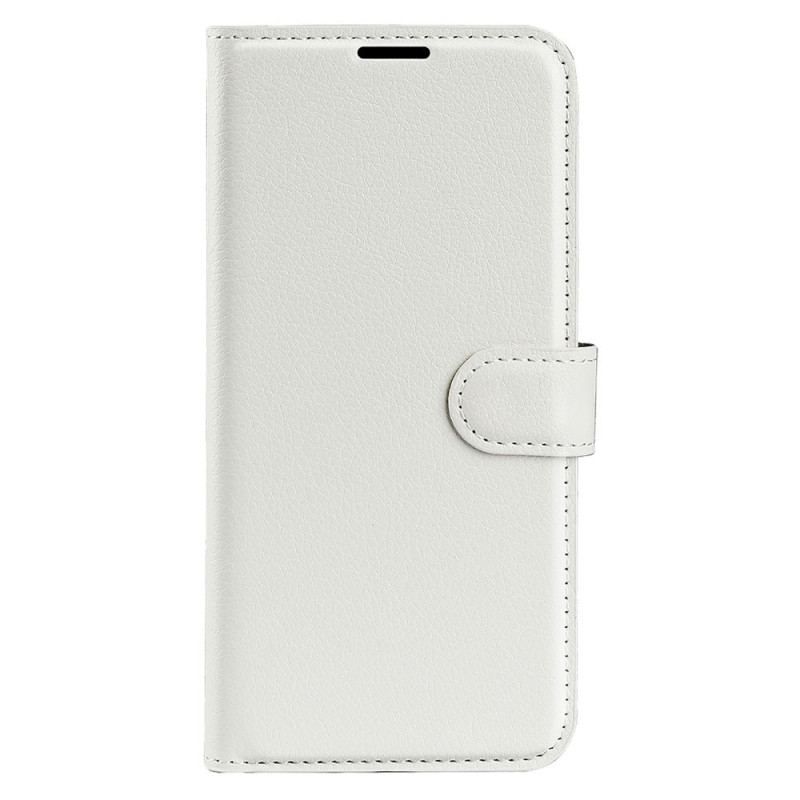 Flip Cover Samsung Galaxy S23 Ultra 5G Klassisk Litchi-lædereffekt
