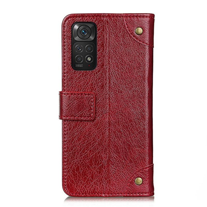 Flip Cover Xiaomi Redmi Note 11 / 11S Style Nappa Læder Vintage Nitter