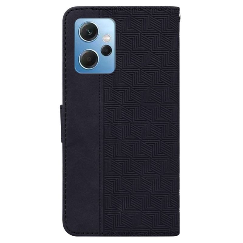 Flip Cover Xiaomi Redmi Note 12 4G Med Snor Strappy Mønster