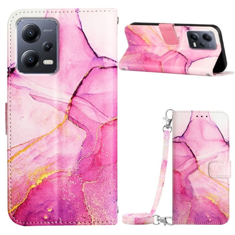 Flip Cover Xiaomi Redmi Note 12 5G Marmor Skulderrem