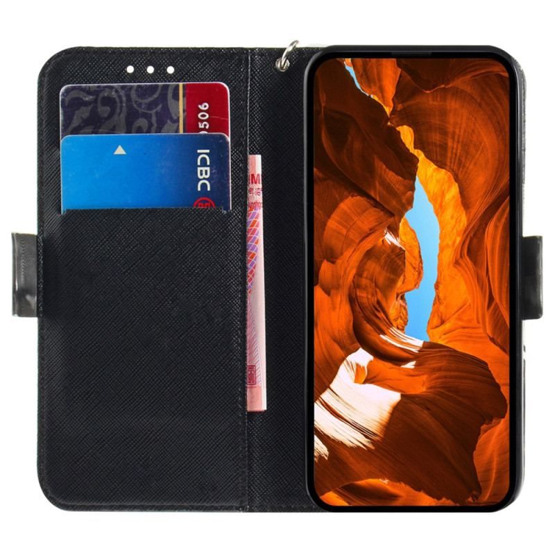 Flip Cover Xiaomi Redmi Note 12 5G Med Snor Vred Panda Med Snor