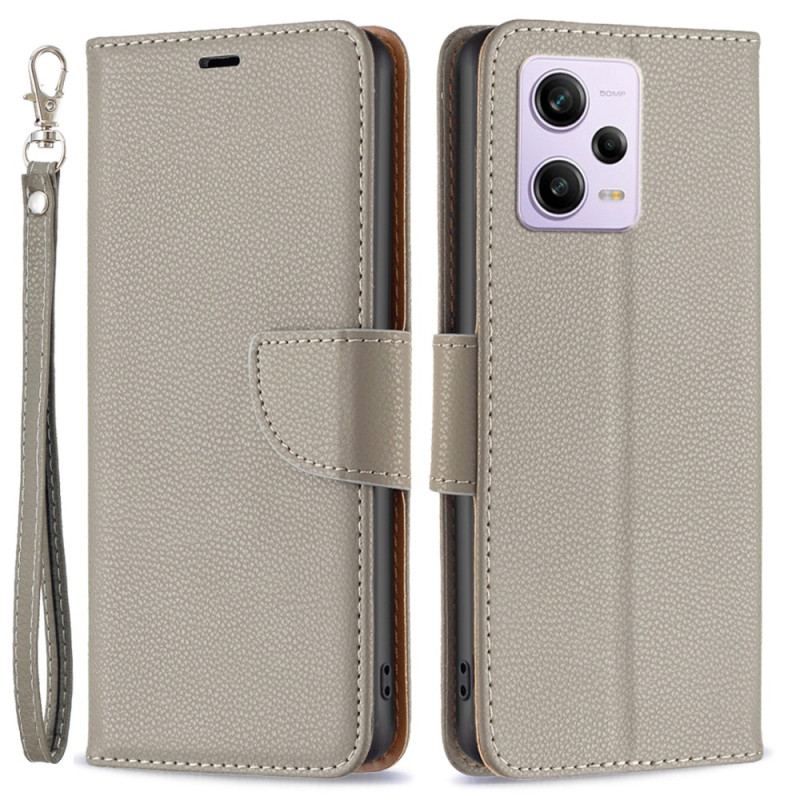 Flip Cover Xiaomi Redmi Note 12 Pro Med Snor Skrå Remlås