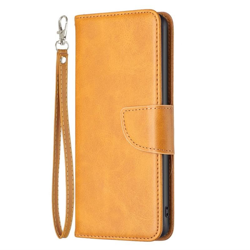 Læder Cover iPhone 14 Plus Flip Cover Glat Flap Skrå