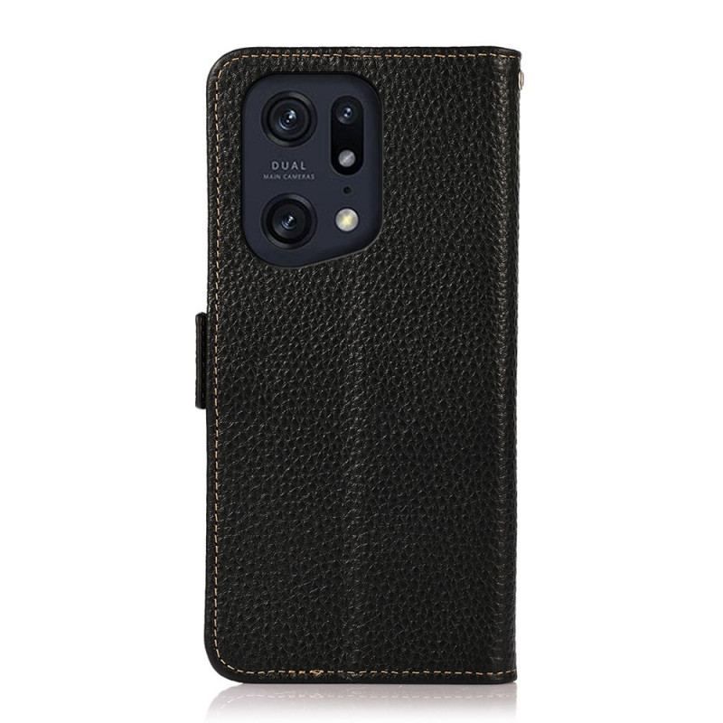 Læder Cover Oppo Find X5 Pro Litchi Læder Khazneh Rfid