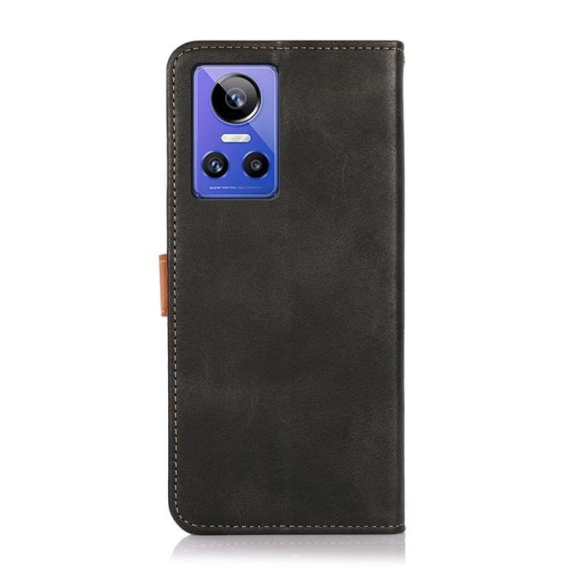 Læder Cover Realme GT Neo 3 Imiteret Læder Khazneh