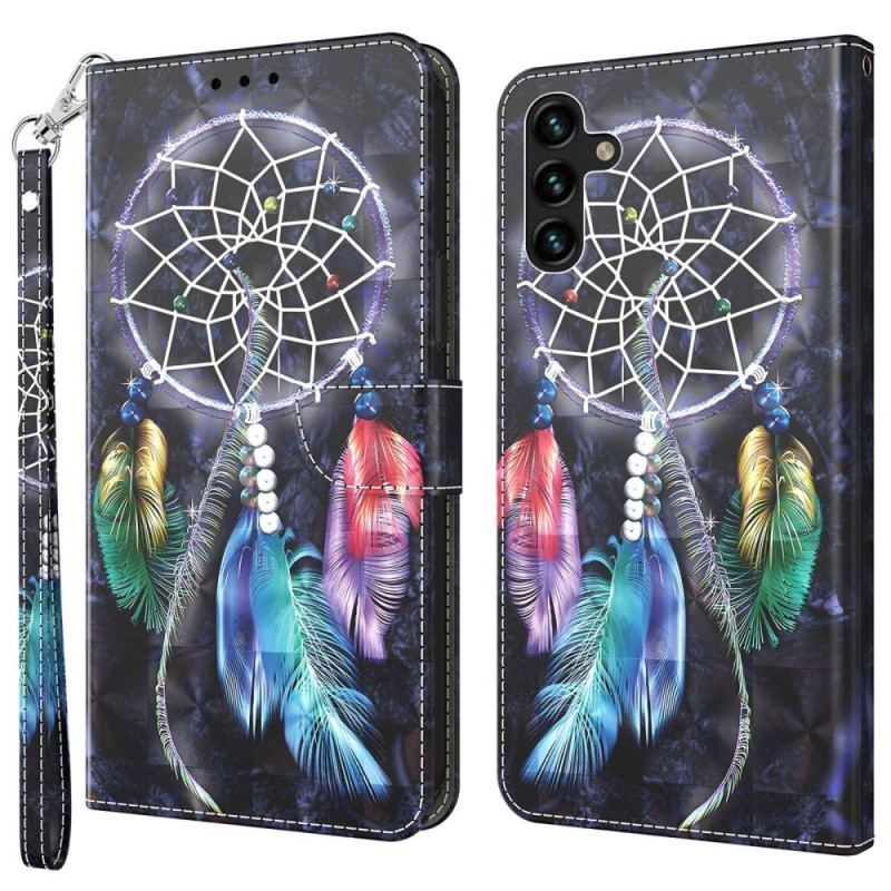 Læder Cover Samsung Galaxy A14 / A14 5G Med Snor Strap Dream Catcher