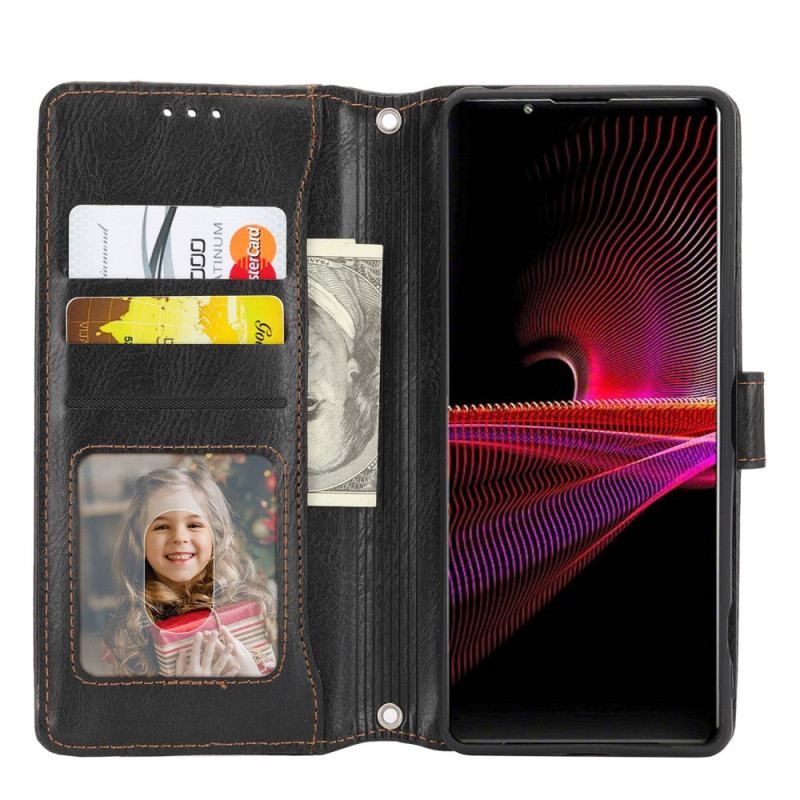 Læder Cover Sony Xperia 1 IV Punge Pung Med Snor Og Skulderrem