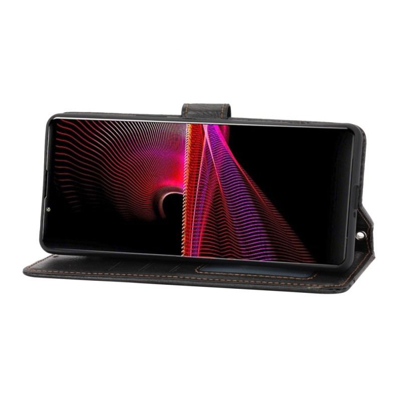 Læder Cover Sony Xperia 1 IV Punge Pung Med Snor Og Skulderrem