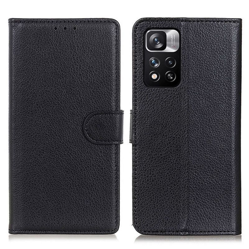 Læder Cover Xiaomi Redmi Note 11 Pro Plus 5G Traditionelt Litchi Læder