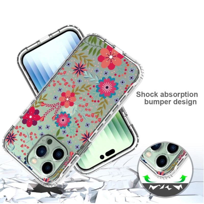 Mobilcover iPhone 14 Pro Max Forstærket Blomster